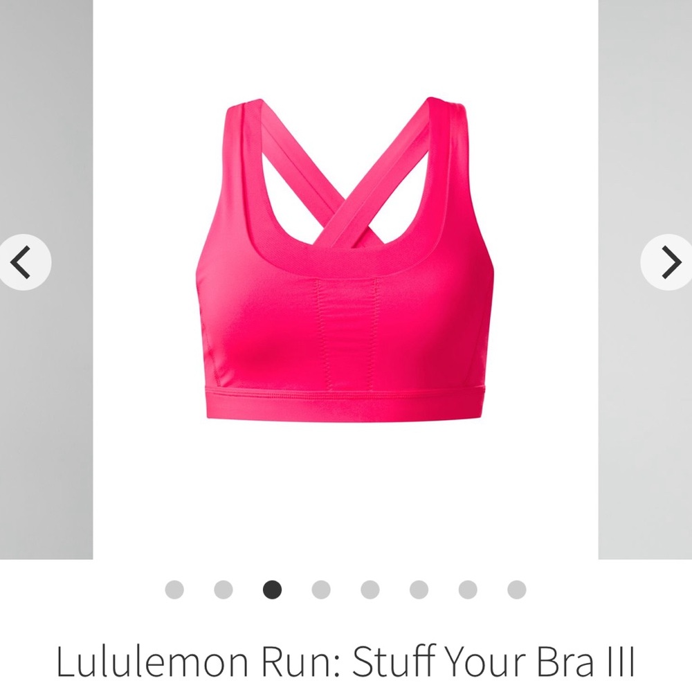 Lululemon Run Stuff Your Bra Pink Size 8